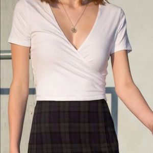Brandy Melville White Tie Wrap Top